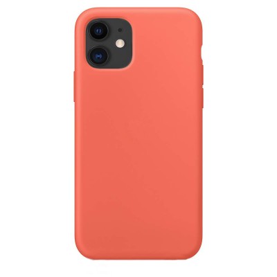 Husa iPhone 11 Pro Max, SIlicon Catifelat cu interior Microfibra, Coral